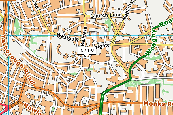 LN2 1PZ map - OS VectorMap District (Ordnance Survey)
