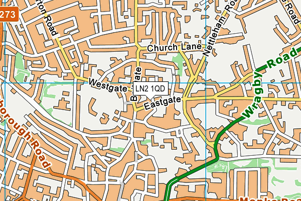 LN2 1QD map - OS VectorMap District (Ordnance Survey)