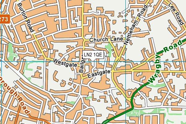 LN2 1QE map - OS VectorMap District (Ordnance Survey)