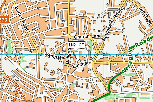 LN2 1QF map - OS VectorMap District (Ordnance Survey)