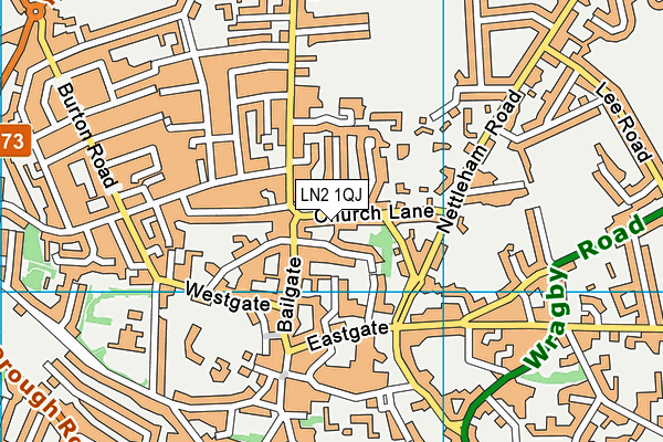 LN2 1QJ map - OS VectorMap District (Ordnance Survey)