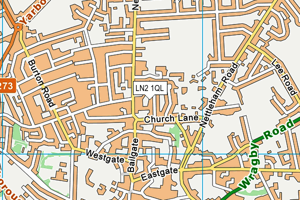 LN2 1QL map - OS VectorMap District (Ordnance Survey)