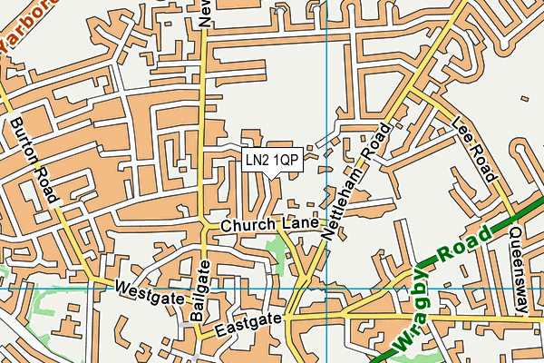 LN2 1QP map - OS VectorMap District (Ordnance Survey)