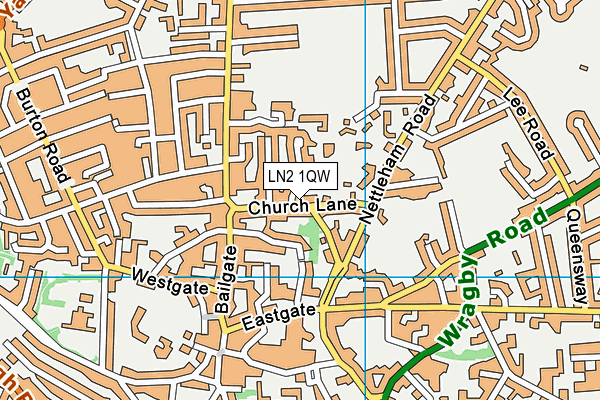 LN2 1QW map - OS VectorMap District (Ordnance Survey)