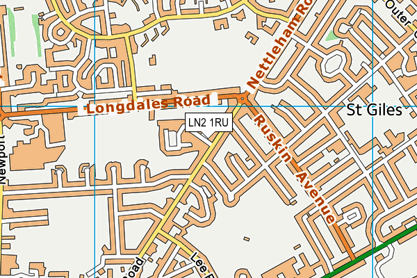 LN2 1RU map - OS VectorMap District (Ordnance Survey)