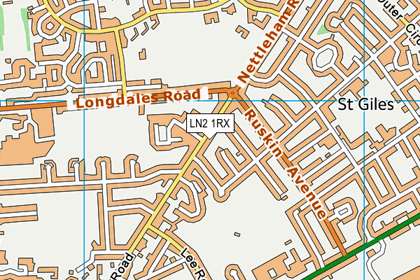 LN2 1RX map - OS VectorMap District (Ordnance Survey)
