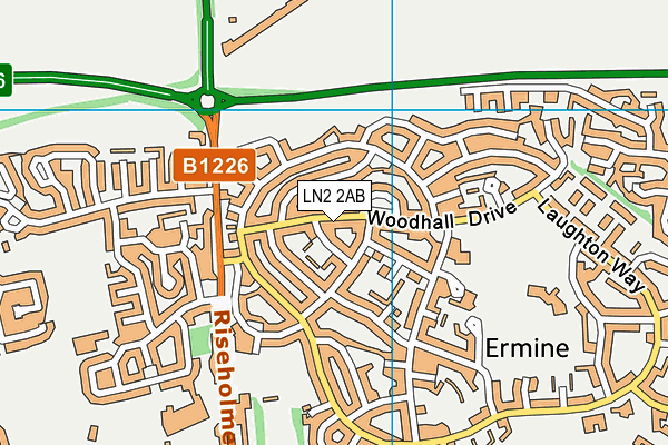 LN2 2AB map - OS VectorMap District (Ordnance Survey)