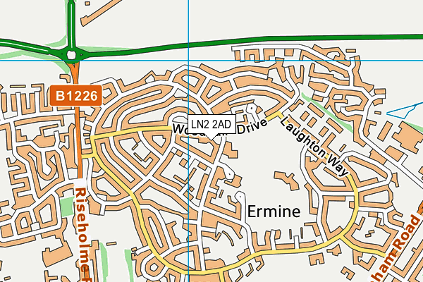 LN2 2AD map - OS VectorMap District (Ordnance Survey)