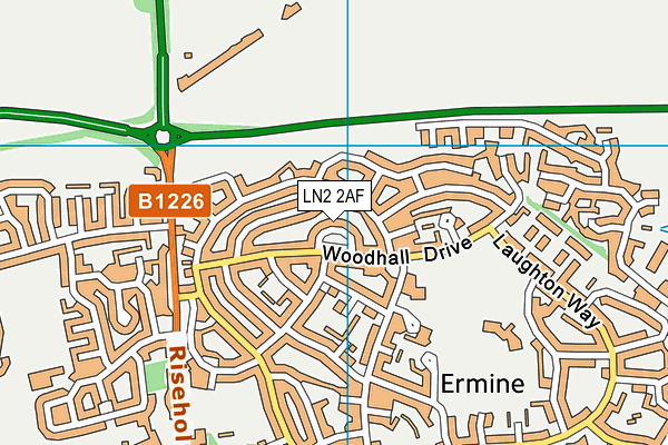 LN2 2AF map - OS VectorMap District (Ordnance Survey)