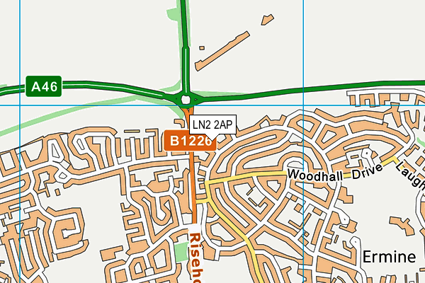 LN2 2AP map - OS VectorMap District (Ordnance Survey)