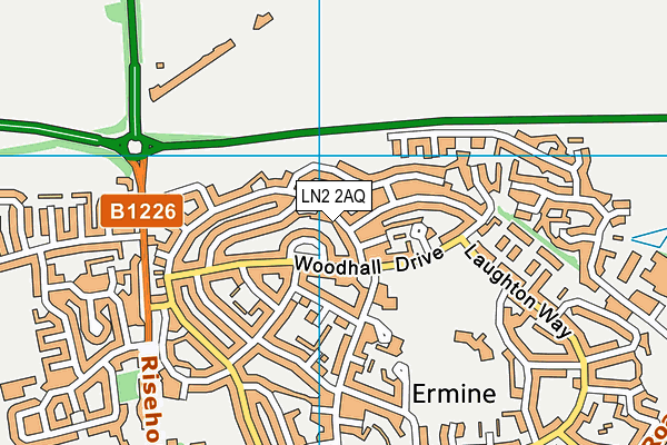 LN2 2AQ map - OS VectorMap District (Ordnance Survey)