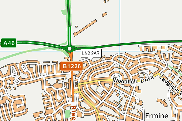 LN2 2AR map - OS VectorMap District (Ordnance Survey)