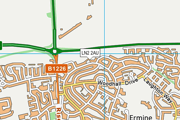 LN2 2AU map - OS VectorMap District (Ordnance Survey)