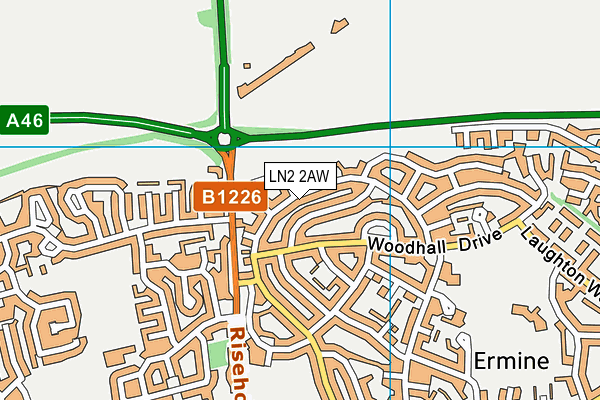 LN2 2AW map - OS VectorMap District (Ordnance Survey)