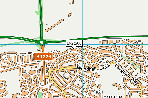LN2 2AX map - OS VectorMap District (Ordnance Survey)