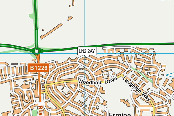 LN2 2AY map - OS VectorMap District (Ordnance Survey)
