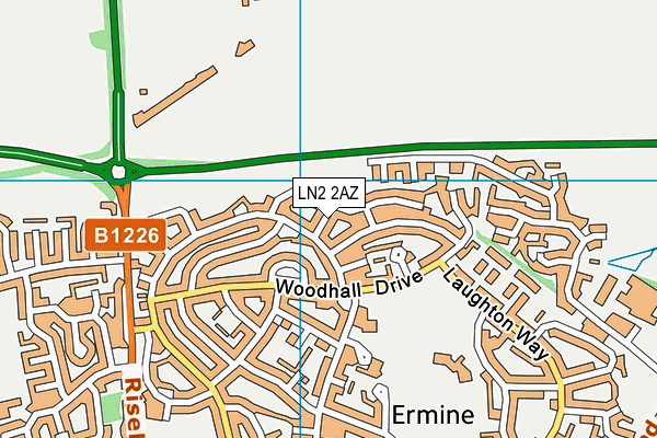 LN2 2AZ map - OS VectorMap District (Ordnance Survey)
