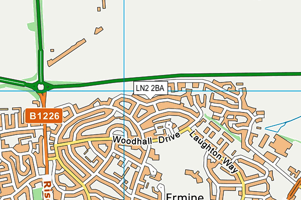 LN2 2BA map - OS VectorMap District (Ordnance Survey)