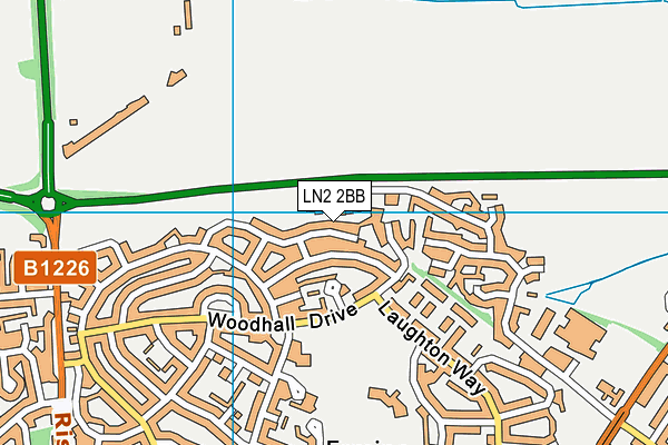 LN2 2BB map - OS VectorMap District (Ordnance Survey)