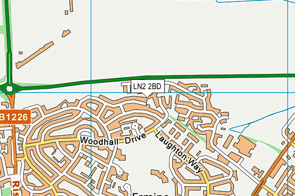 LN2 2BD map - OS VectorMap District (Ordnance Survey)