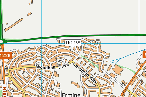 LN2 2BE map - OS VectorMap District (Ordnance Survey)