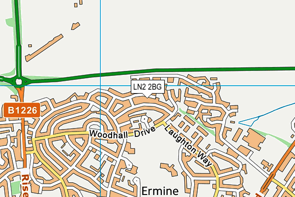 LN2 2BG map - OS VectorMap District (Ordnance Survey)