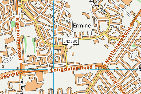 LN2 2BX map - OS VectorMap District (Ordnance Survey)