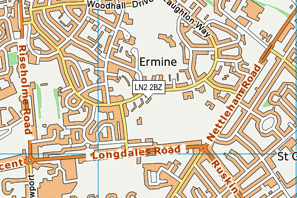 LN2 2BZ map - OS VectorMap District (Ordnance Survey)