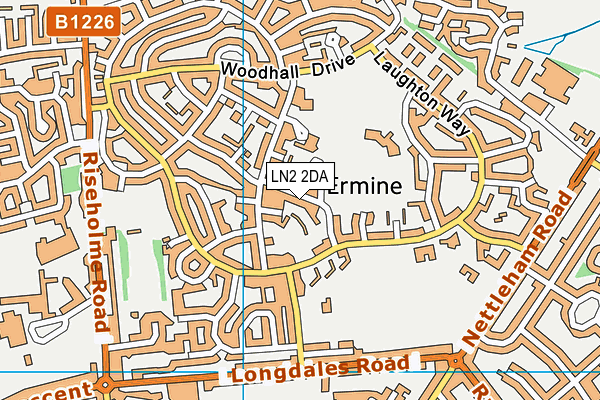 LN2 2DA map - OS VectorMap District (Ordnance Survey)