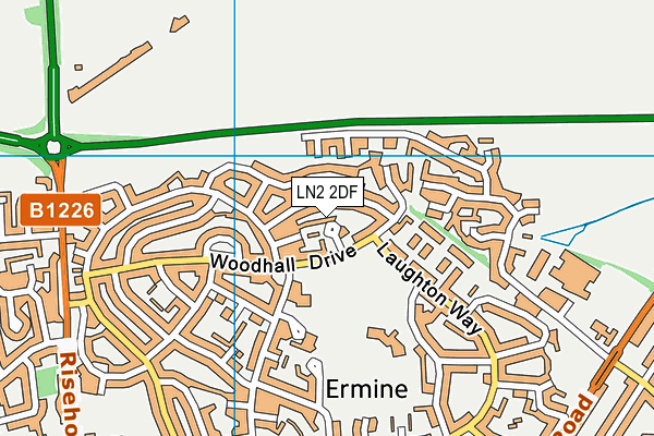 LN2 2DF map - OS VectorMap District (Ordnance Survey)