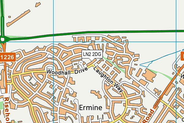 LN2 2DG map - OS VectorMap District (Ordnance Survey)