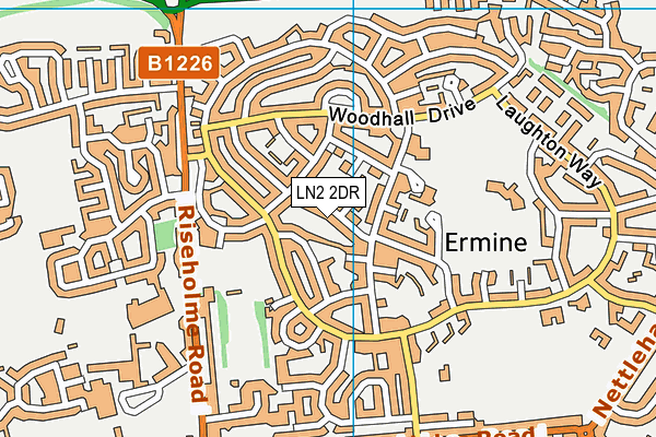 LN2 2DR map - OS VectorMap District (Ordnance Survey)