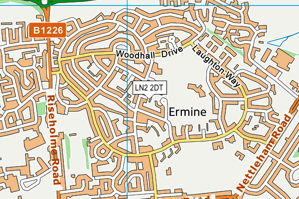 LN2 2DT map - OS VectorMap District (Ordnance Survey)