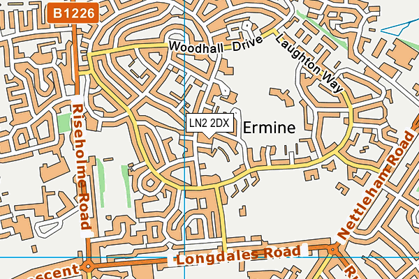 LN2 2DX map - OS VectorMap District (Ordnance Survey)