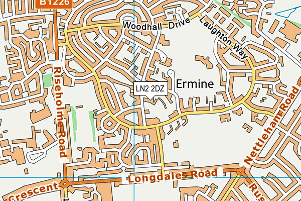 LN2 2DZ map - OS VectorMap District (Ordnance Survey)