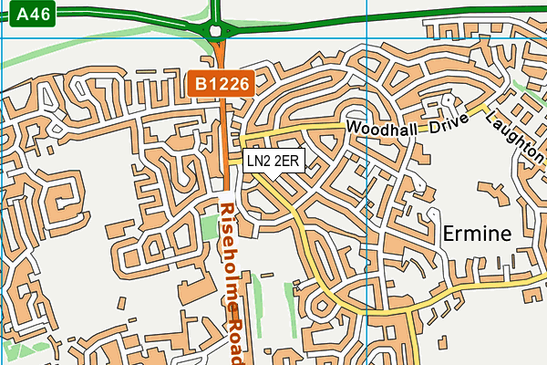 LN2 2ER map - OS VectorMap District (Ordnance Survey)