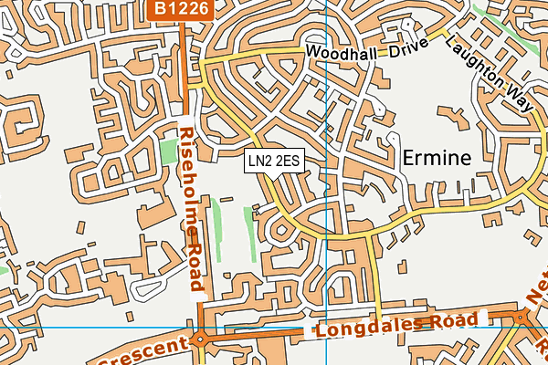 LN2 2ES map - OS VectorMap District (Ordnance Survey)