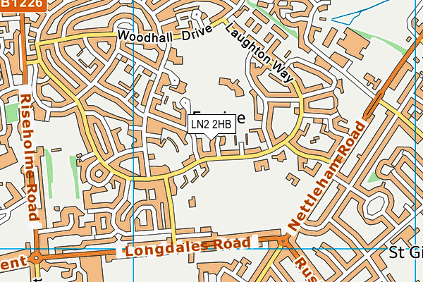 LN2 2HB map - OS VectorMap District (Ordnance Survey)