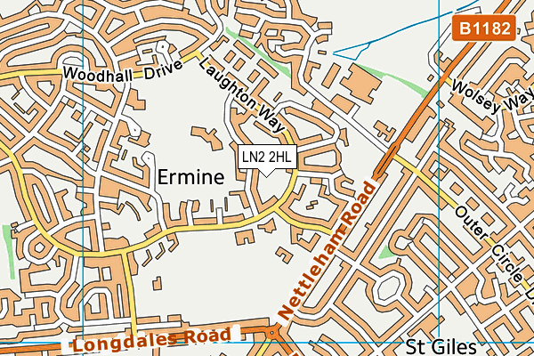 LN2 2HL map - OS VectorMap District (Ordnance Survey)