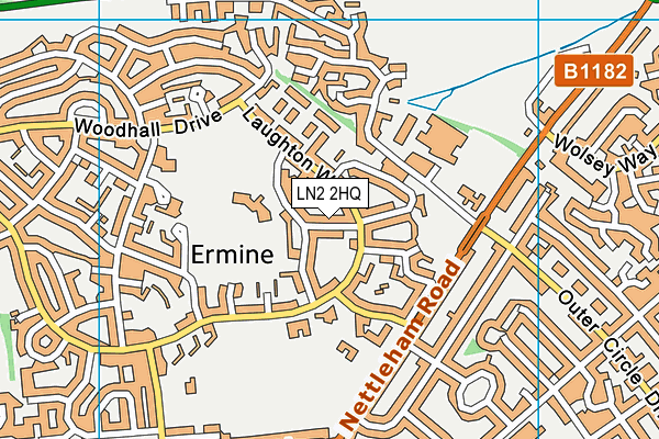 LN2 2HQ map - OS VectorMap District (Ordnance Survey)