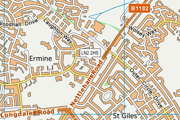 LN2 2HS map - OS VectorMap District (Ordnance Survey)