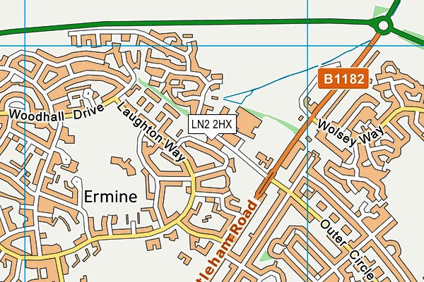 LN2 2HX map - OS VectorMap District (Ordnance Survey)
