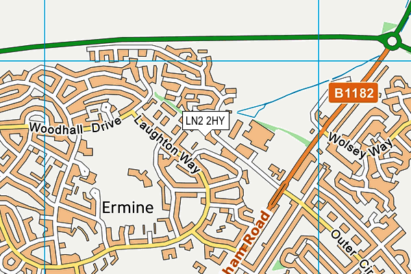 LN2 2HY map - OS VectorMap District (Ordnance Survey)