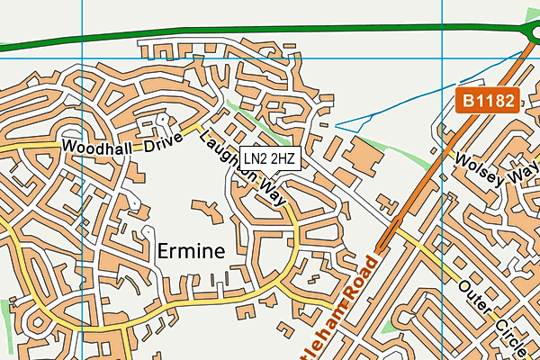 LN2 2HZ map - OS VectorMap District (Ordnance Survey)