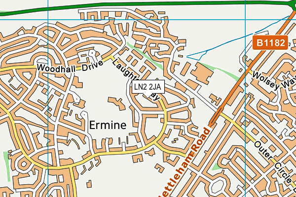 LN2 2JA map - OS VectorMap District (Ordnance Survey)