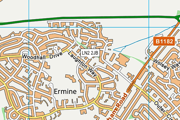 LN2 2JB map - OS VectorMap District (Ordnance Survey)