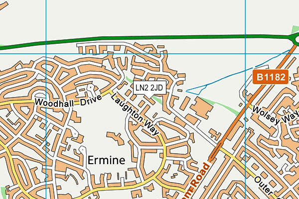 LN2 2JD map - OS VectorMap District (Ordnance Survey)