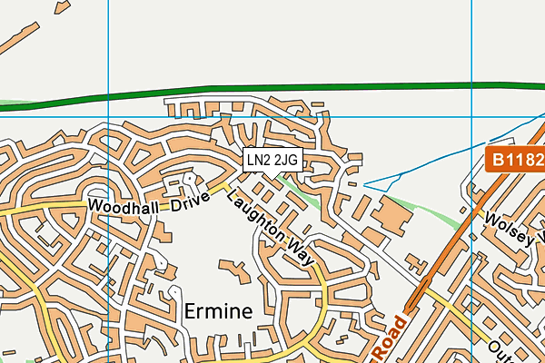 LN2 2JG map - OS VectorMap District (Ordnance Survey)