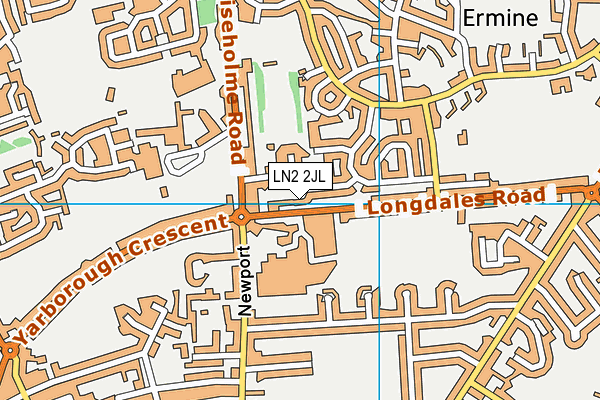 LN2 2JL map - OS VectorMap District (Ordnance Survey)
