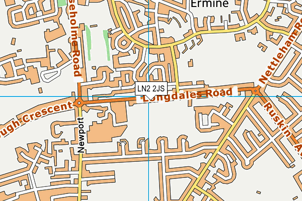 LN2 2JS map - OS VectorMap District (Ordnance Survey)